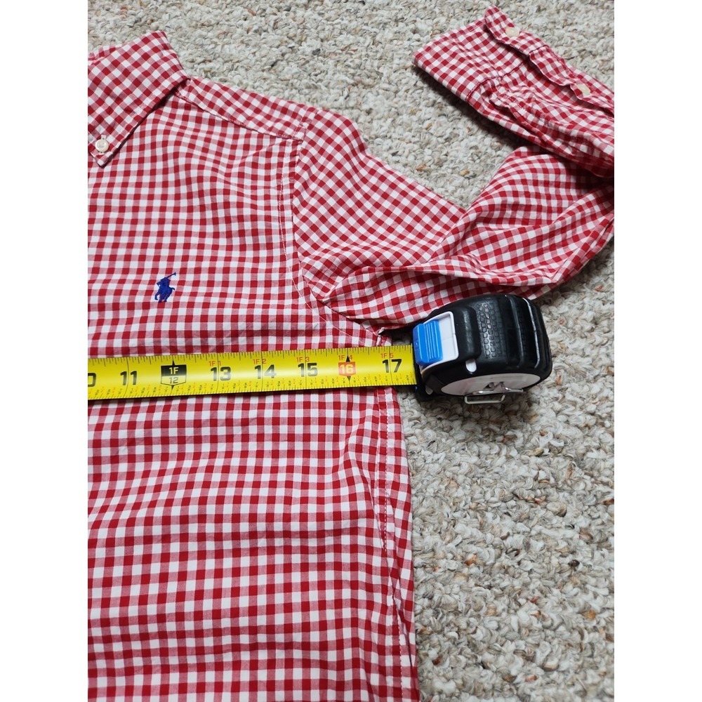 Polo Ralph Lauren Kid's Button Long Sleeve M(10-12) Lot Of 2 Red Blue - Picture 4 of 10